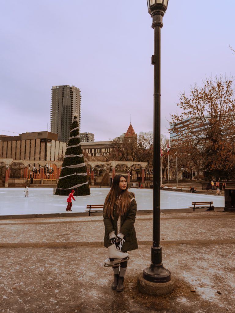 Outdoor Ice Skating rink in Calgary