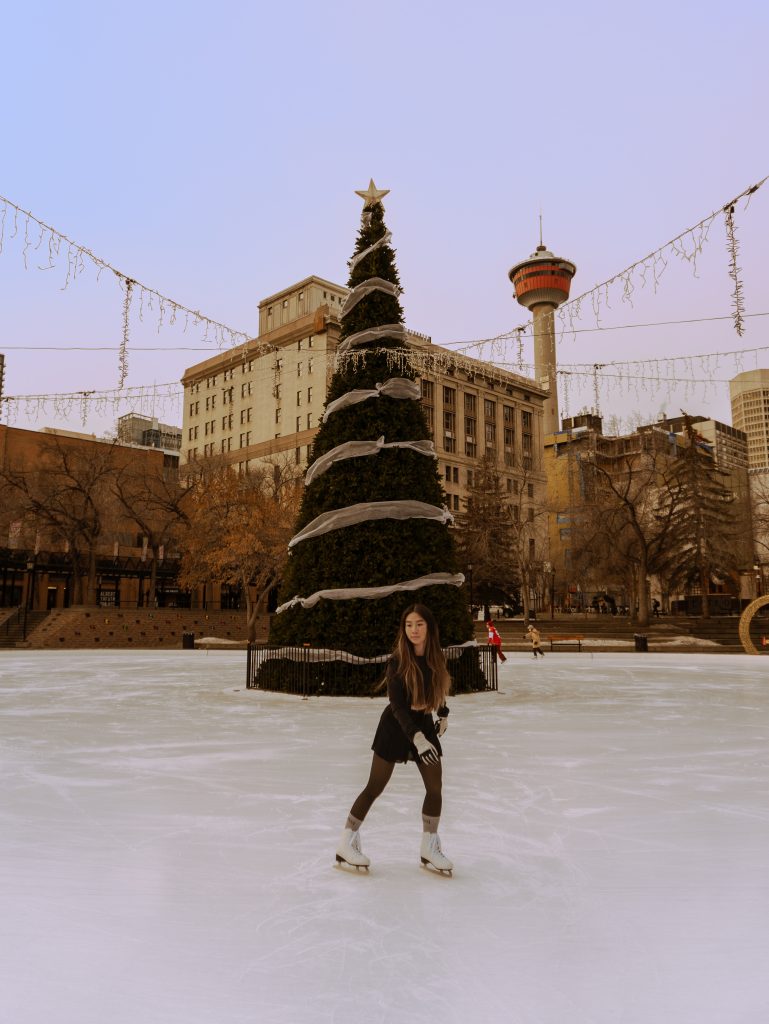 Views of the Calgary tower at the Olympic Plaza