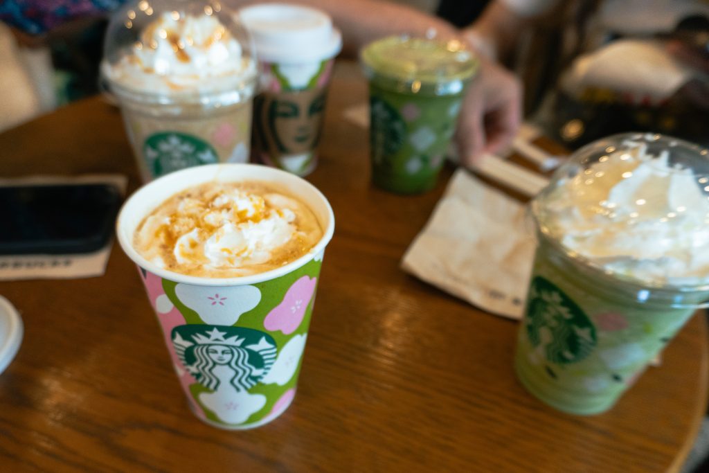 Sakura spring drinks at starbucks