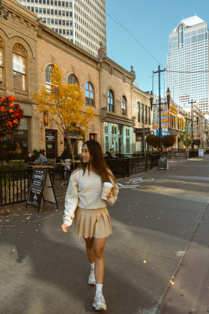 walking down Stephen Avenue Calgary